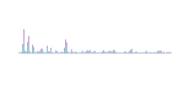 Animering Ljud Equalizer Isolerad Vit Bakgrund — Stockvideo