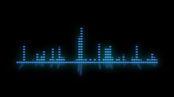 Анимирование Перемещения Панели Аудио Эквалайзера Изолированный Черном Фоне — стоковое видео