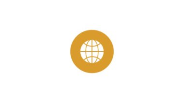 Global internet ikonunun animasyonu. Beyaz arkaplanda izole. 