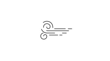 Rüzgar animasyon simgesi. Beyaz arkaplanda izole.