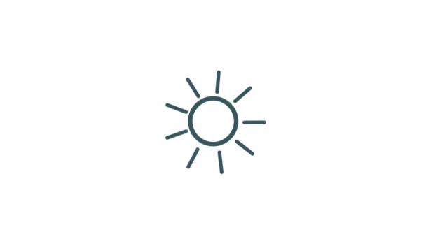 Sonnenanimationssymbol Isoliert Auf Weißem Hintergrund — Stockvideo
