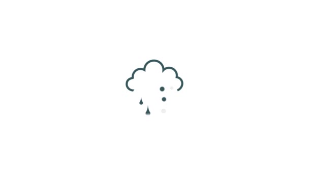 云彩中雨滴的动画 因白人背景而被隔离 — 图库视频影像