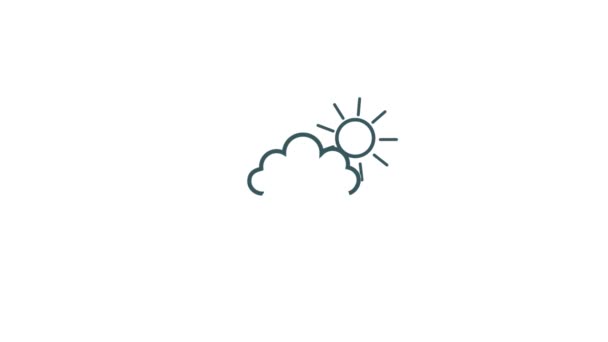 Анимационная Иконка Ветра Солнца Изолированный Белом Фоне — стоковое видео