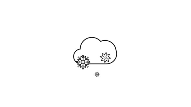 Анимация Падающего Облака Снега Изолированный Белом Фоне — стоковое видео