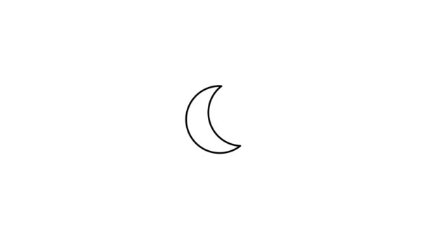 Animación Del Icono Luna Aislado Sobre Fondo Blanco — Vídeos de Stock