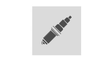 Araba buji ikonunun animasyonu. Beyaz arkaplanda izole.