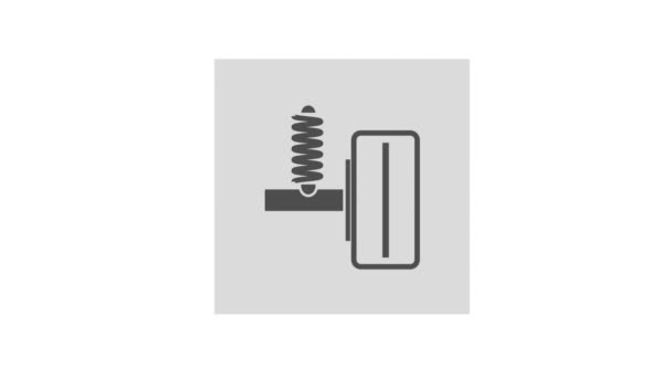 Amortyzator Animowana Ikona Izolacja Białym Tle — Wideo stockowe