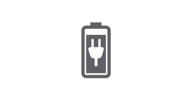 Animation Battery Plug Isolated White Background — Stock Video