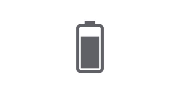 Animação Ícone Bateria Carregamento Smartphone Isolado Sobre Fundo Branco — Vídeo de Stock