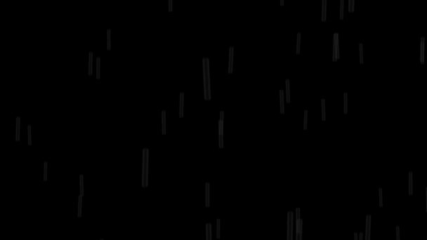 Langzame Regenval Geïsoleerd Zwarte Achtergrond — Stockvideo