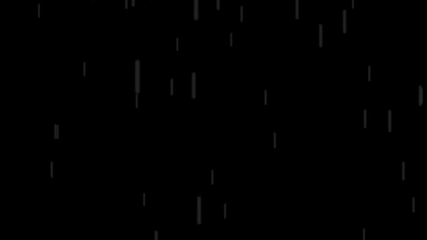 Animazione Pioggia Che Cade Dal Cielo Sfondo Nero — Video Stock