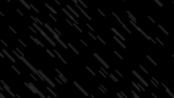 Animation Heavy Rain Falling Left Right Isolated Black Background — Stock Video