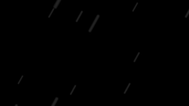 Sağdan Sola Düşen Yağmur Animasyonu Siyah Arkaplanda Izole — Stok video