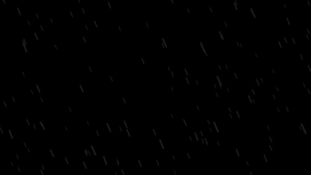 Animación Lluvia Lenta Cayendo Del Cielo Aislado Sobre Fondo Negro — Vídeos de Stock