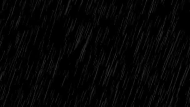 오른쪽에서 폭우가 내리는 애니메이션이다 배경에 고립됨 — 비디오