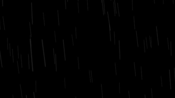 Animación Lluvia Lenta Aislado Sobre Fondo Negro — Vídeos de Stock