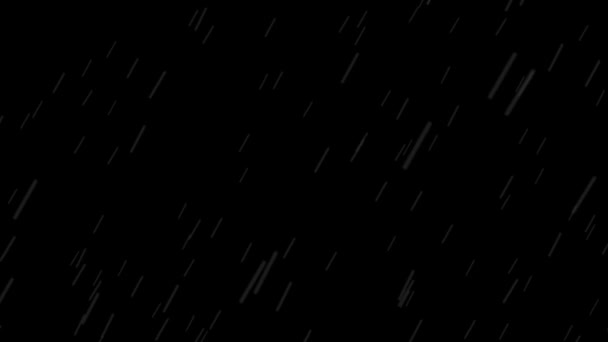 Animazione Della Pioggia Che Cade Isolato Sfondo Nero — Video Stock