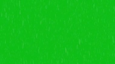 Gökten yavaş yağmur yağıyor. Yeşil arkaplanda izole. 