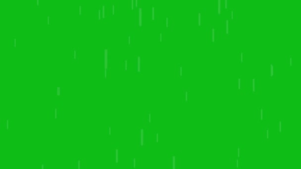 Animation Von Leichtem Regen Auf Grünem Hintergrund — Stockvideo