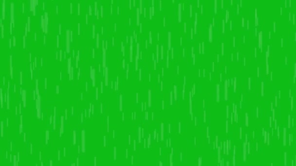 Animación Lluvia Aislado Sobre Fondo Verde — Vídeo de stock