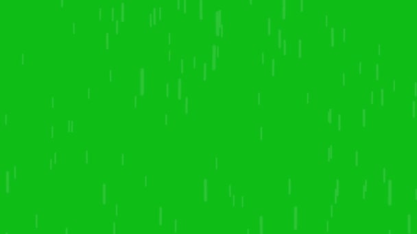 遅い雨滴のアニメーション 緑の背景に隔離された — ストック動画