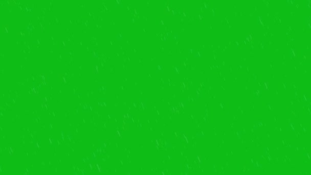 Animazione Neve Che Cade Dal Cielo Isolato Sfondo Verde — Video Stock