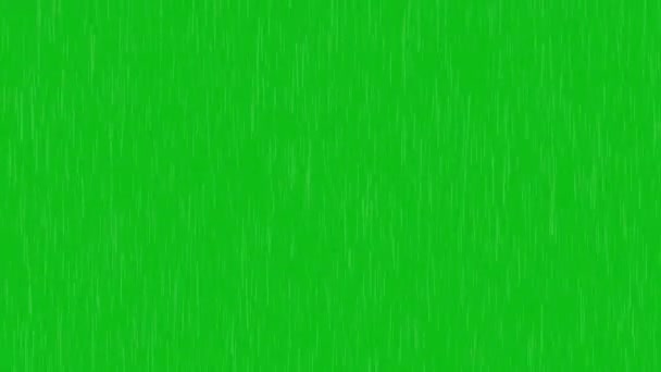 Animation Von Fallendem Regen Isoliert Auf Grünem Hintergrund — Stockvideo