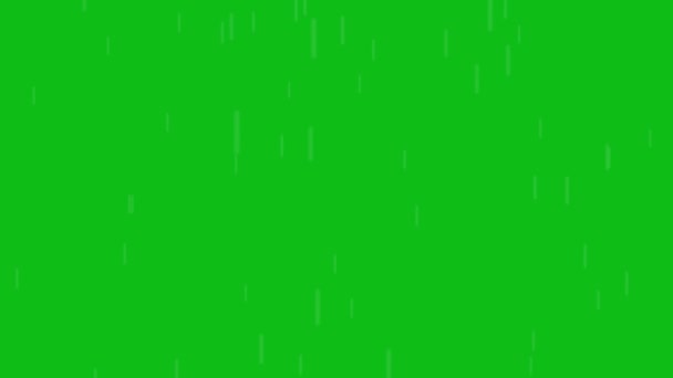 Animación Gotas Lluvia Cayendo Aislado Sobre Fondo Verde — Vídeo de stock