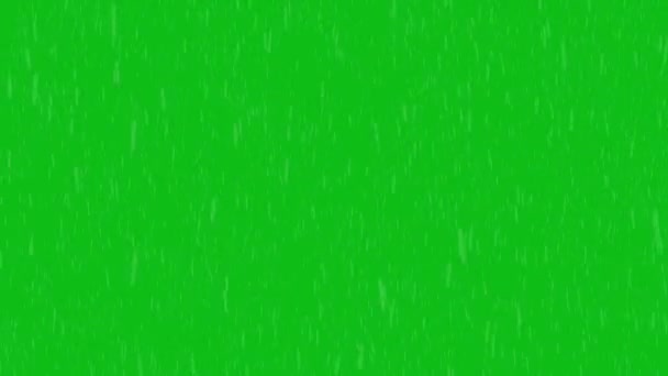 细雨从天而降 被绿色背景隔离 — 图库视频影像
