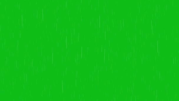 Animación Lluvia Intensa Aislado Sobre Fondo Verde — Vídeo de stock