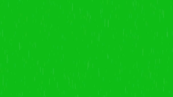 Animation Langsamen Regens Isoliert Auf Grünem Hintergrund — Stockvideo