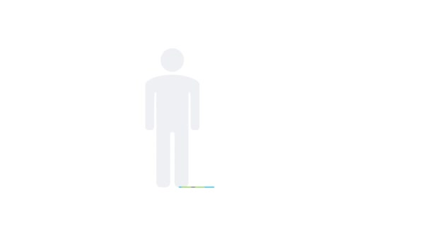 Анімація Росту Людини Ізольовані Білому Тлі — стокове відео
