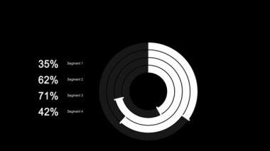 Bekleyen turta grafiği HUD ögesi. Siyah arkaplanda izole.