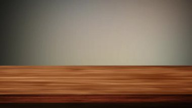 Açık gökyüzünün önündeki boş tahta masa mavi ve açık gri arkaplan. Işık ve sızıntı etkisi. HD görüntüler