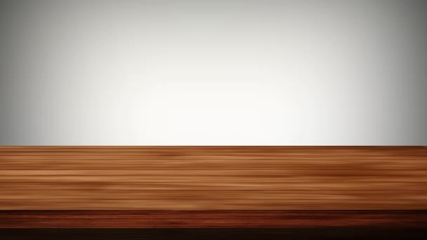 Пустой Деревянный Стол Фоне Черно Серого Светло Зеленого Фона Эффект — стоковое видео