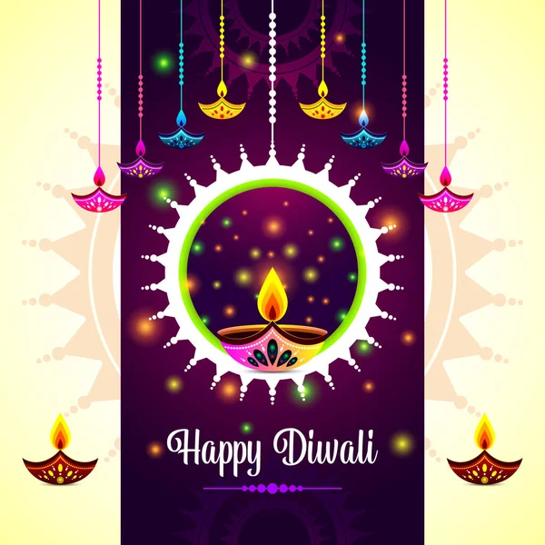 Feliz Festival Diwali Fundo Diwali Ilustração — Vetor de Stock