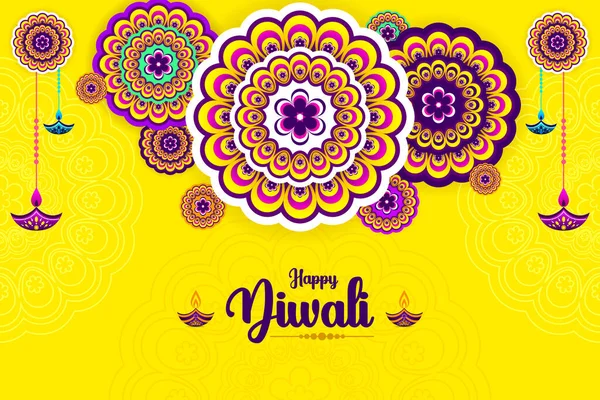 Happy Diwali Festival Diwali Background Illustration Sale Banner — Stock Vector