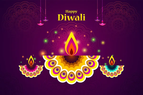 Happy Diwali Festival Diwali Background Illustration Sale Banner — Stock Vector