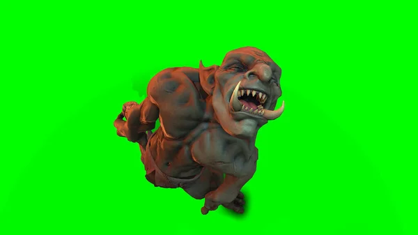 Fantasy Character Troll Berserker Epic Pose Render Dark Background — Stock Photo, Image