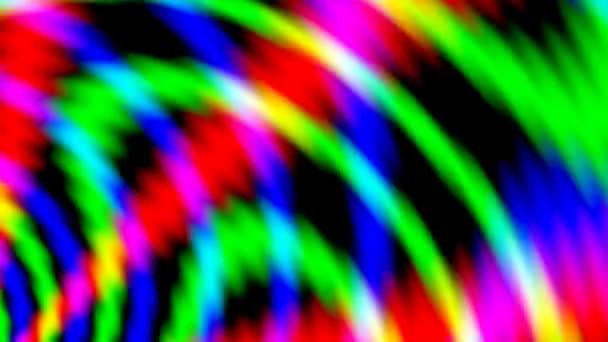 Clip Movimento Astratto Colorato Con Onde Travi Arcobaleno — Video Stock