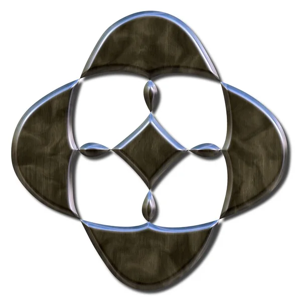 Визуализация Тонкого Коррозионно Металлического Символа Дизайна Белом Фоне — стоковое фото