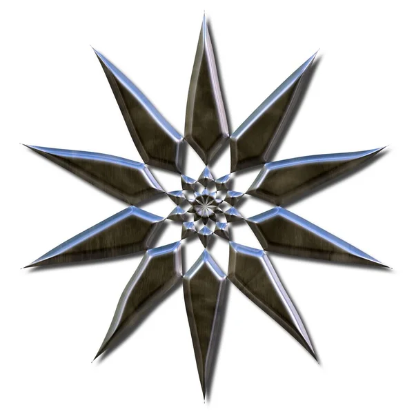 Візуалізація Тонкого Кородованого Металевого Символу Дизайну Білому Тлі — стокове фото