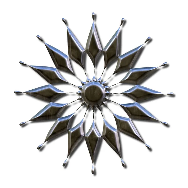 Rendering Delicate Corroded Metallic Design Symbol White Background — Stock Photo, Image