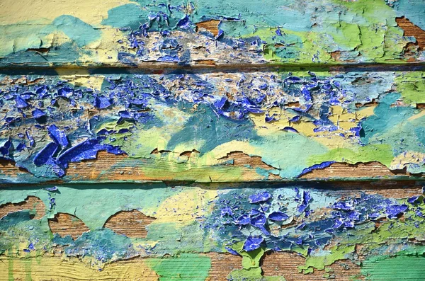 Peeling vernice sulla superficie di legno grunge — Foto Stock