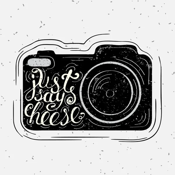 Belettering op vintage oude camera — Stockvector