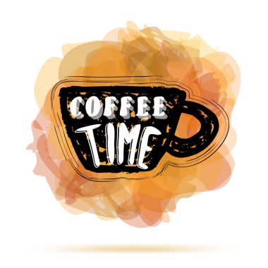 yazı ile çekilmiş kahve fincanı el