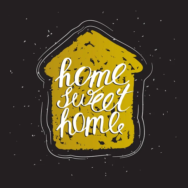 Home sweet home - lettrage à la main citation calligraphique — Image vectorielle