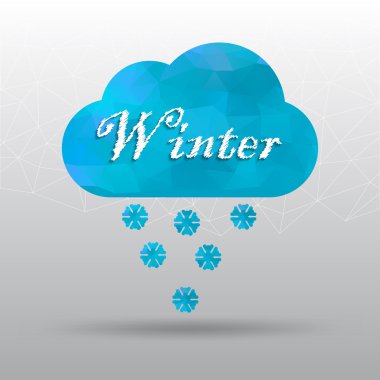 Çokgen bulut ile hava simge vektör