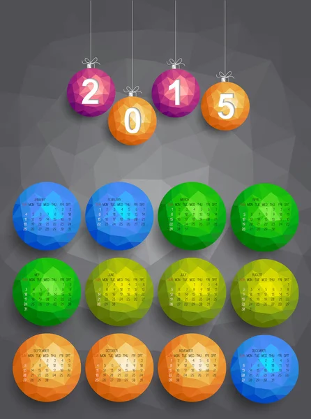 Calendrier 2015 conception vectorielle — Image vectorielle