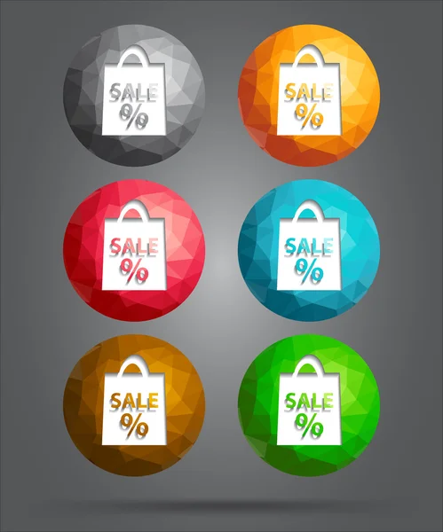 Set of icons sale bag — Stock Vector